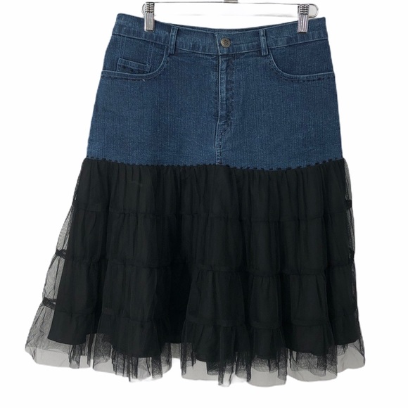 blue jean tutu skirt